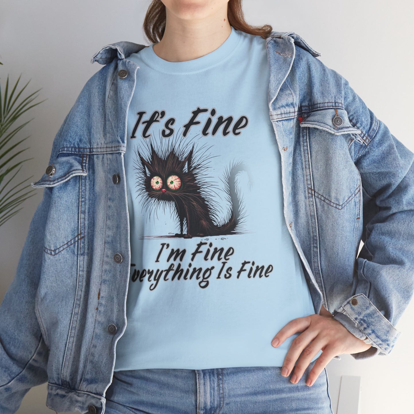 “It’s Fine, I’m Fine, Everything Is Fine” Funny Stressed Cat Shirt