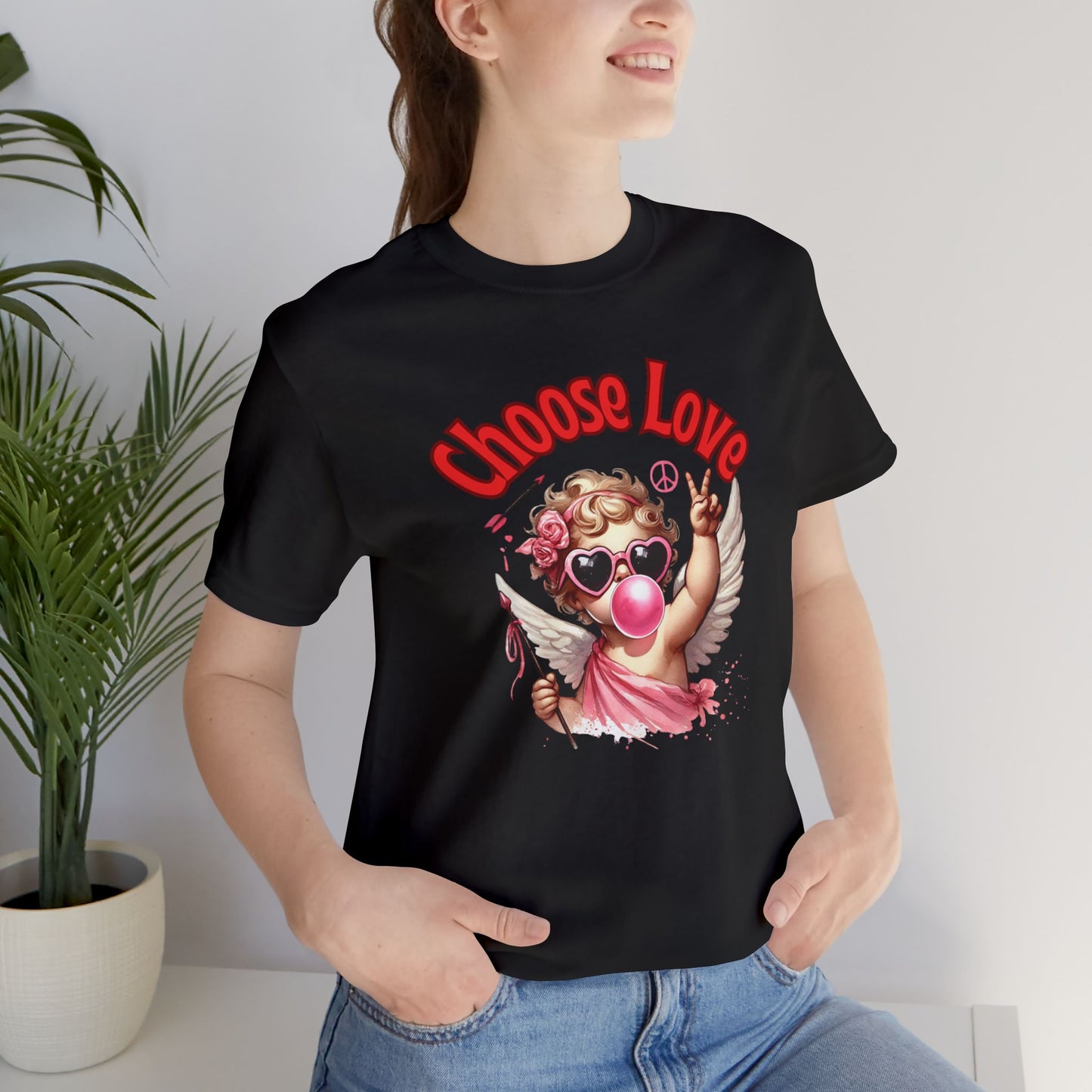 Choose Love Cupid T-Shirt – Peace & Love Valentine Graphic Tee