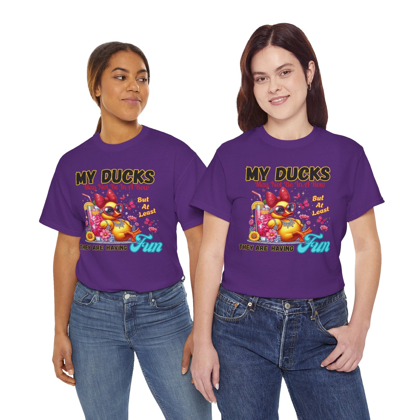Funny Duck Shirt – “My Ducks May Not Be In A Row But At Least They’re Having Fun” – Cute Summer Graphic Tee – Gildan 5000 Unisex T-Shirt