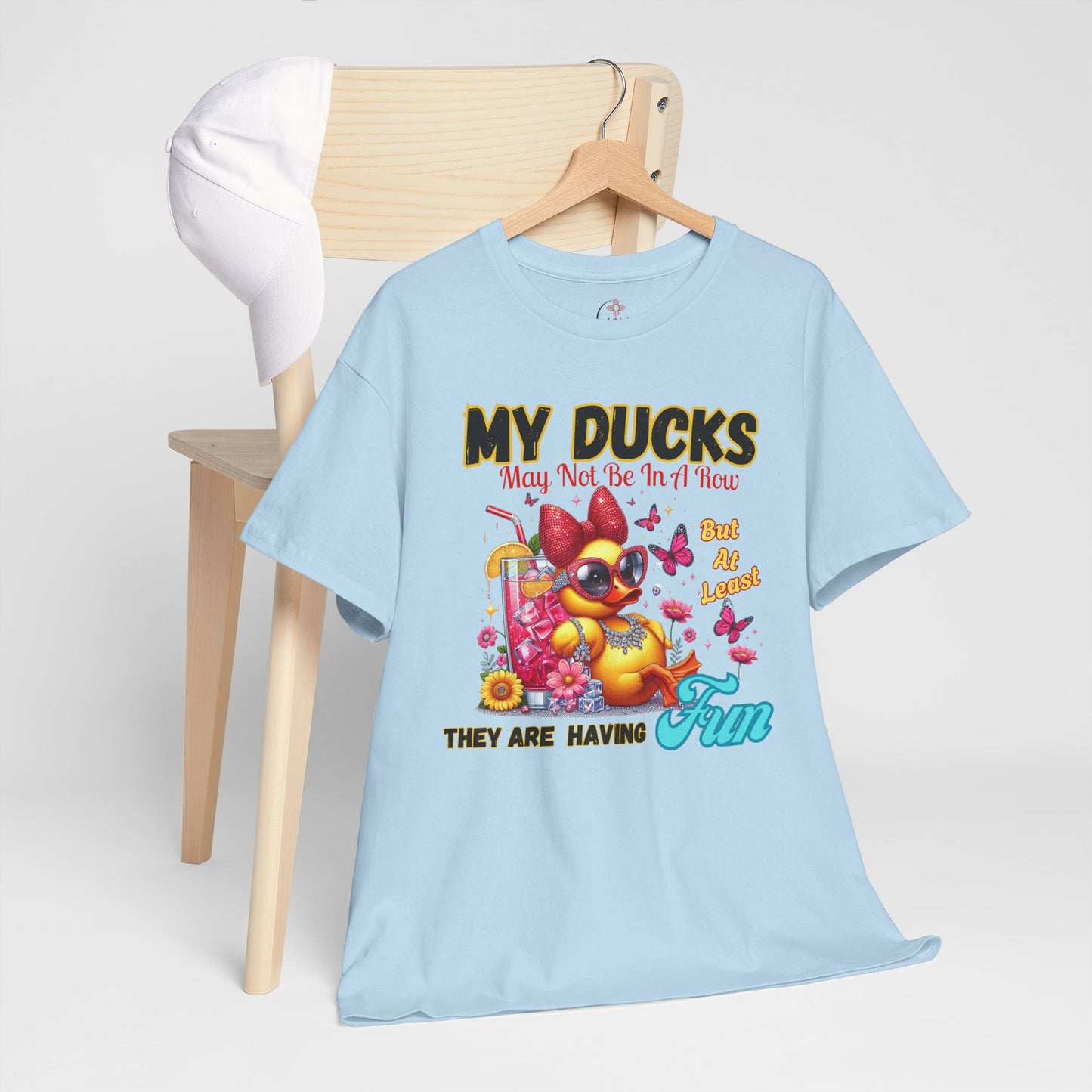Funny Duck Shirt – “My Ducks May Not Be In A Row But At Least They’re Having Fun” – Cute Summer Graphic Tee – Gildan 5000 Unisex T-Shirt