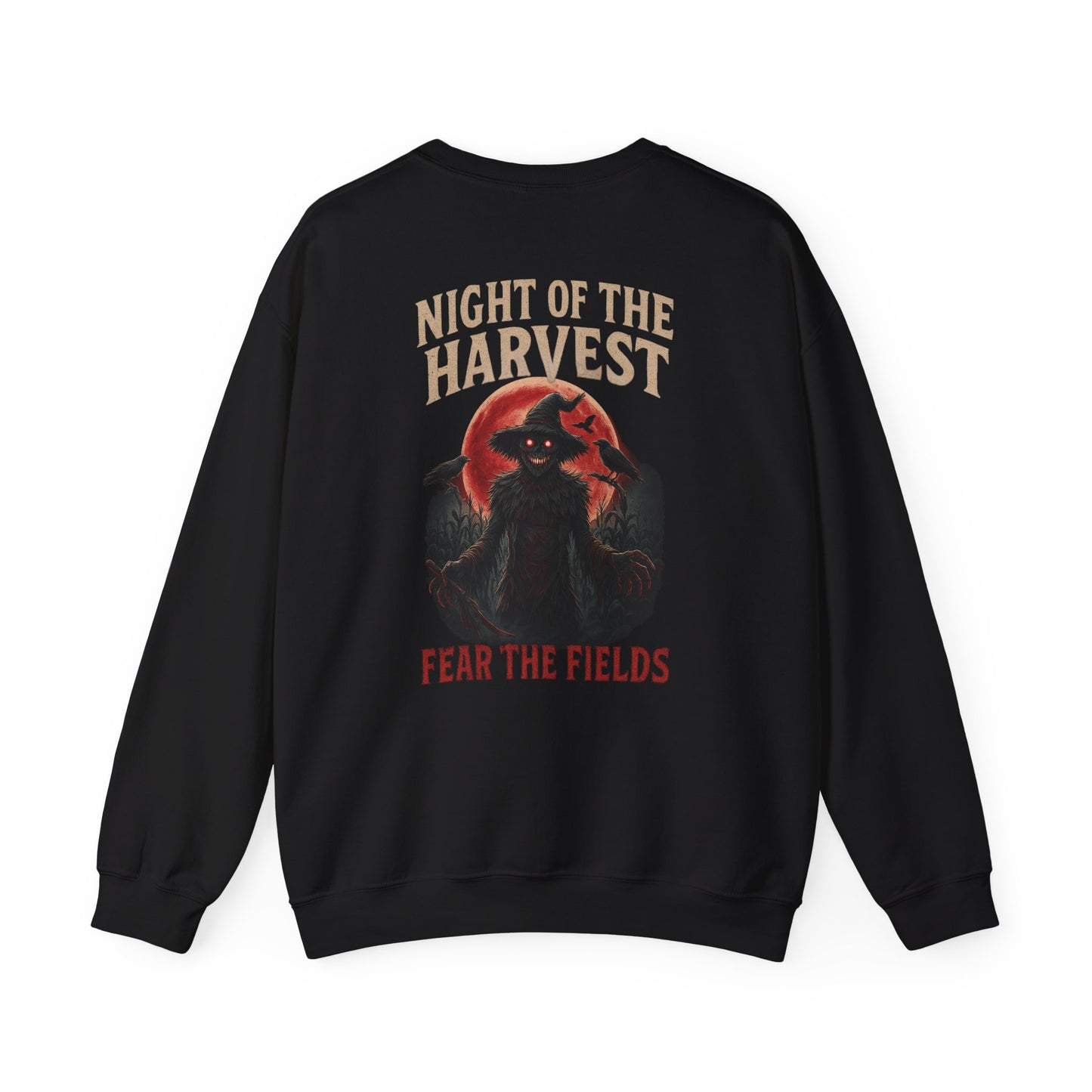 Night of the Harvest – Scary Scarecrow Halloween Sweatshirt