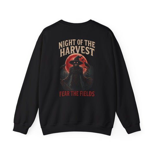 Night of the Harvest – Scary Scarecrow Halloween Sweatshirt