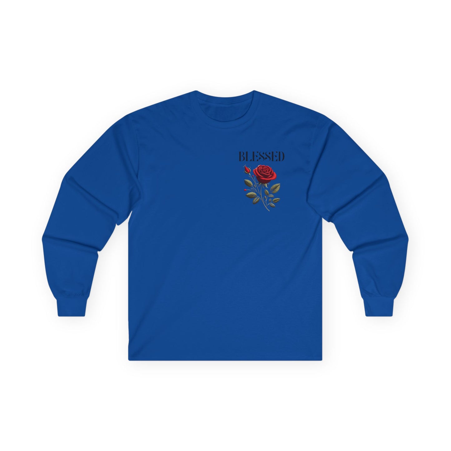 Blessed Roses Long Sleeve Tee – Bold Faith & Style Graphic
