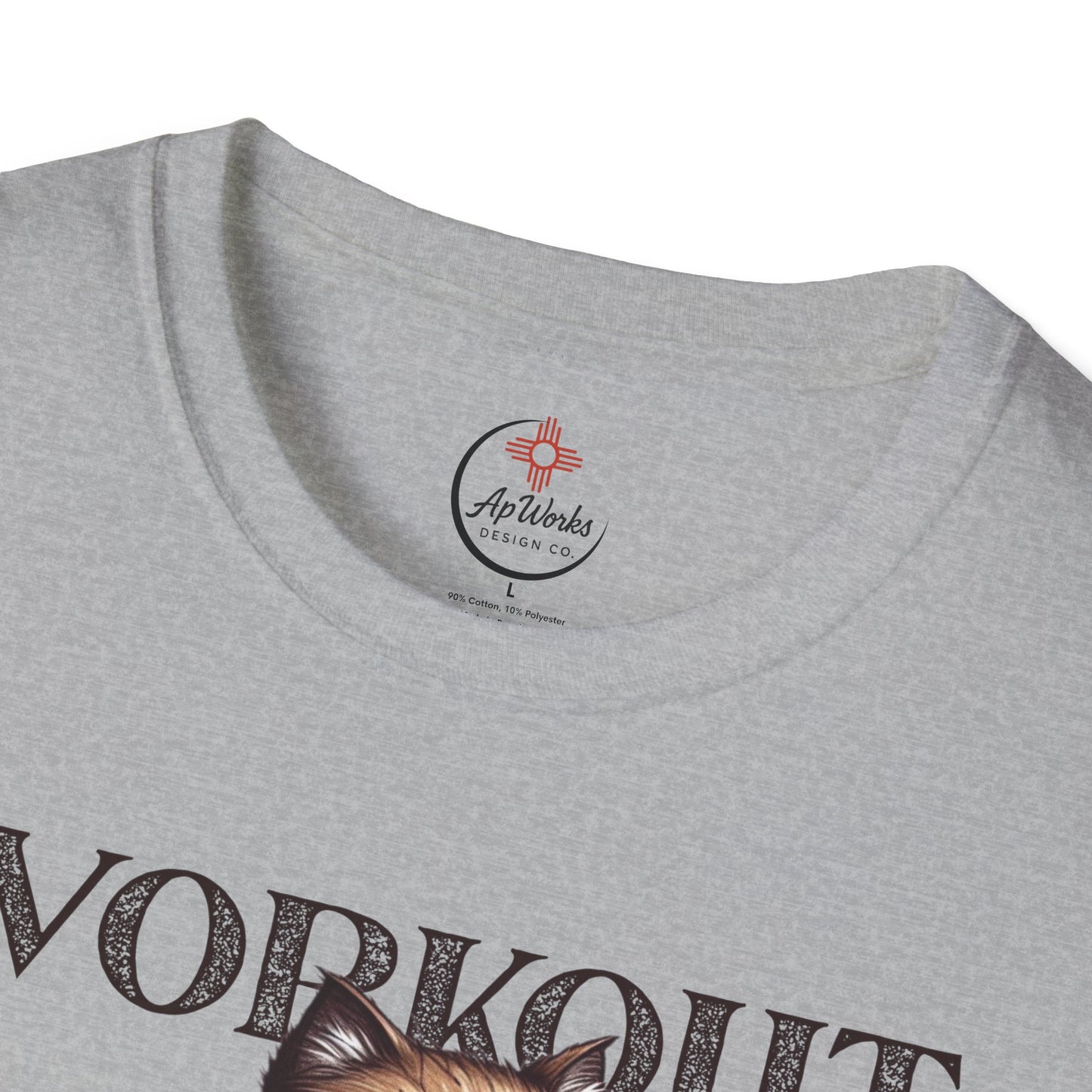 Workout Cat T-Shirt – “Because Murder Is Wrong” Funny Gym Tee
