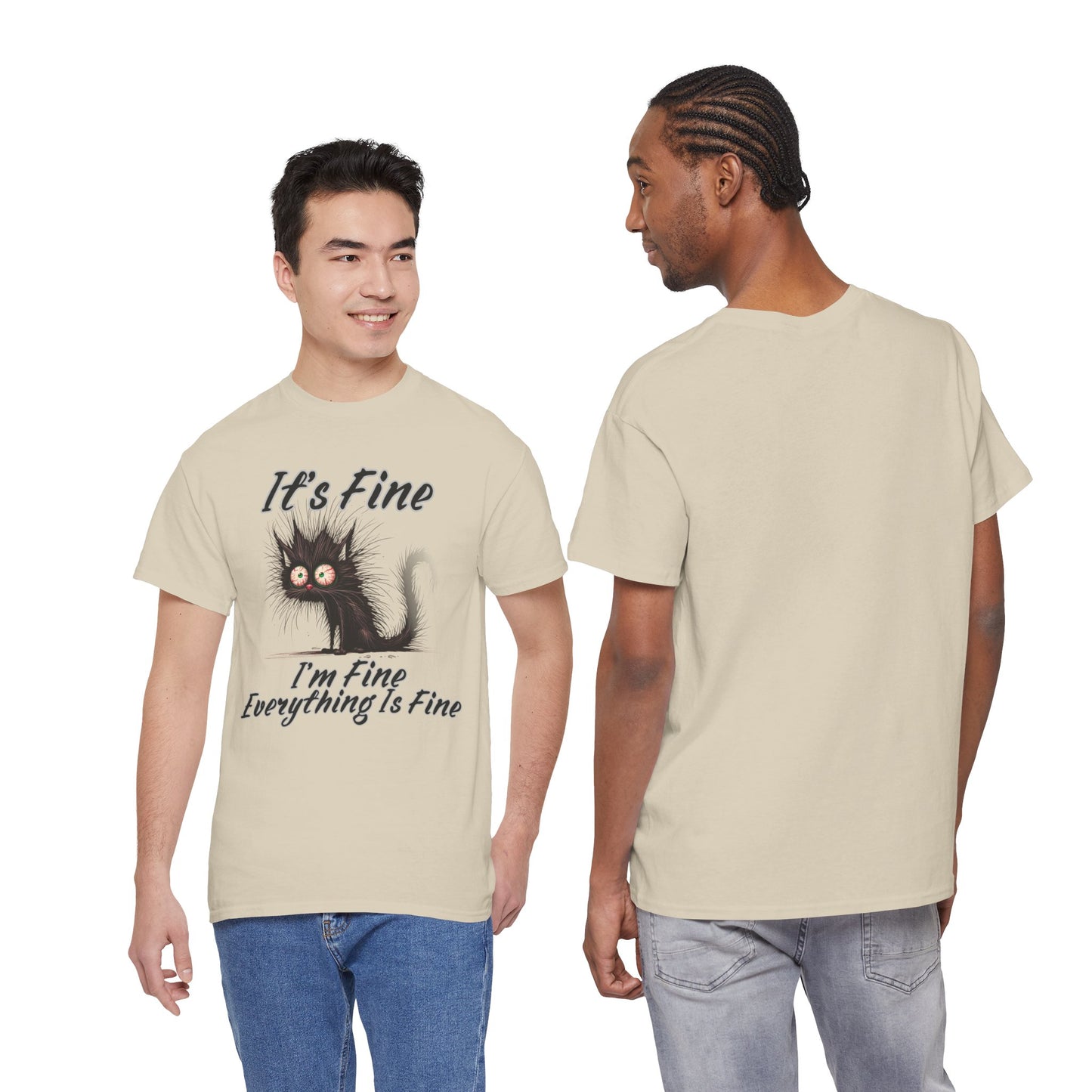 “It’s Fine, I’m Fine, Everything Is Fine” Funny Stressed Cat Shirt