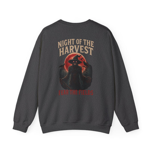 Night of the Harvest – Scary Scarecrow Halloween Sweatshirt