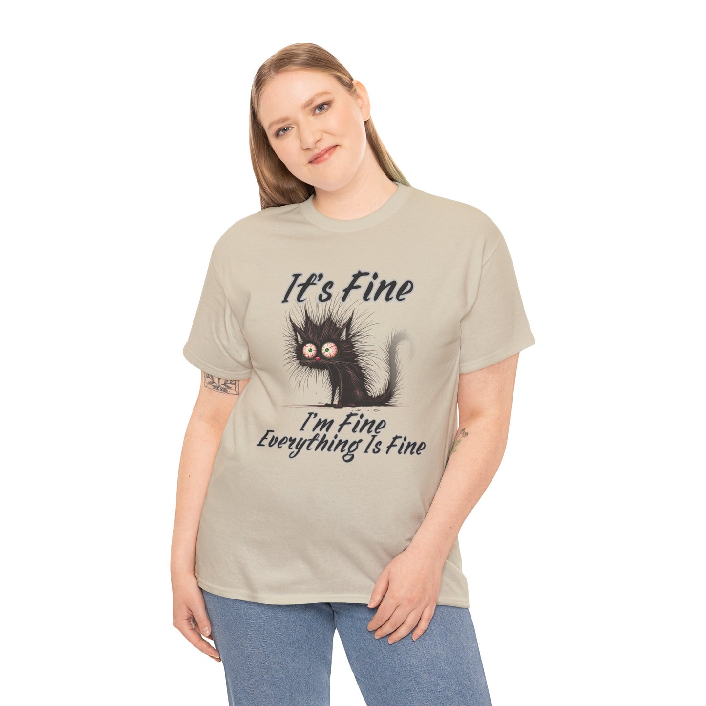 “It’s Fine, I’m Fine, Everything Is Fine” Funny Stressed Cat Shirt