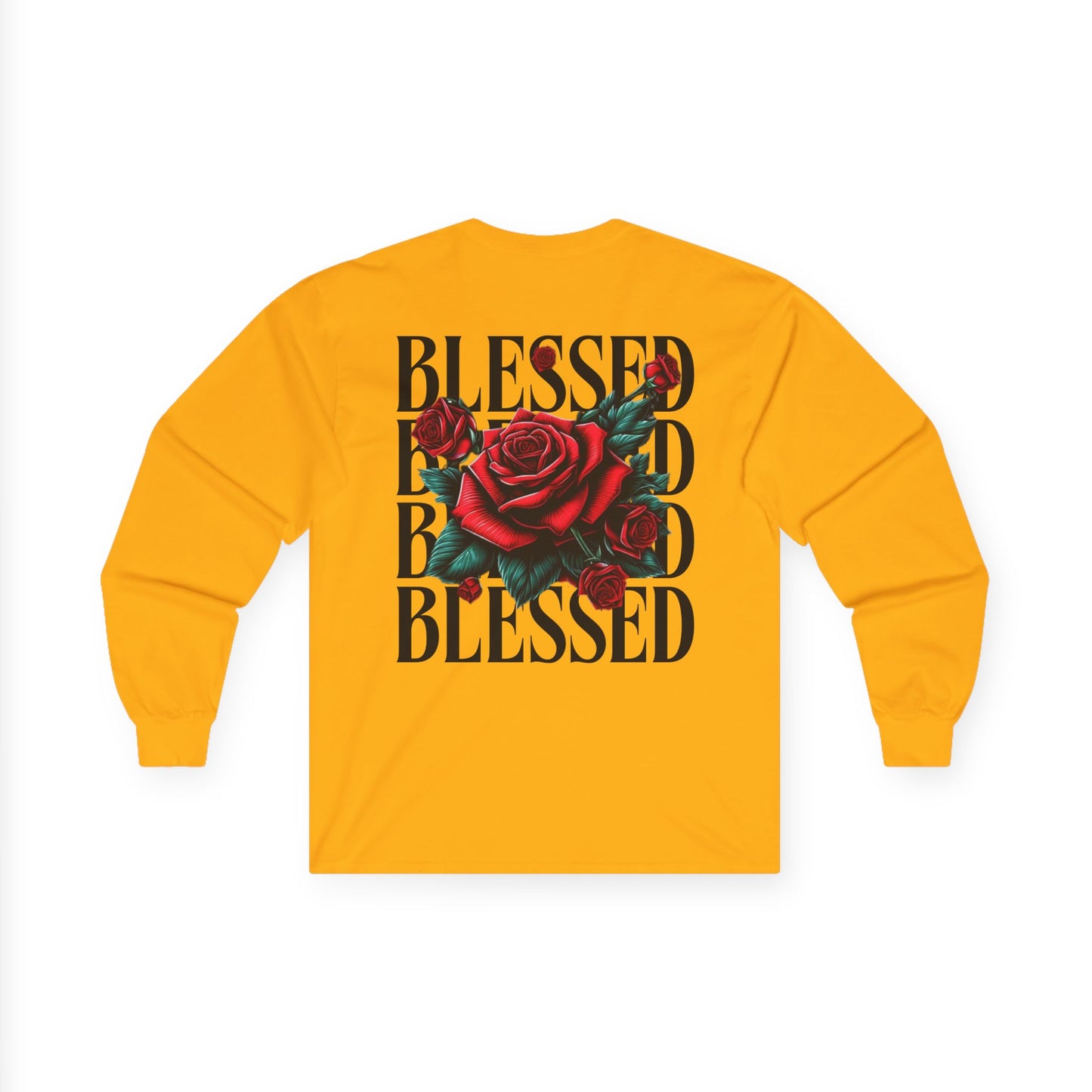 Blessed Roses Long Sleeve Tee – Bold Faith & Style Graphic
