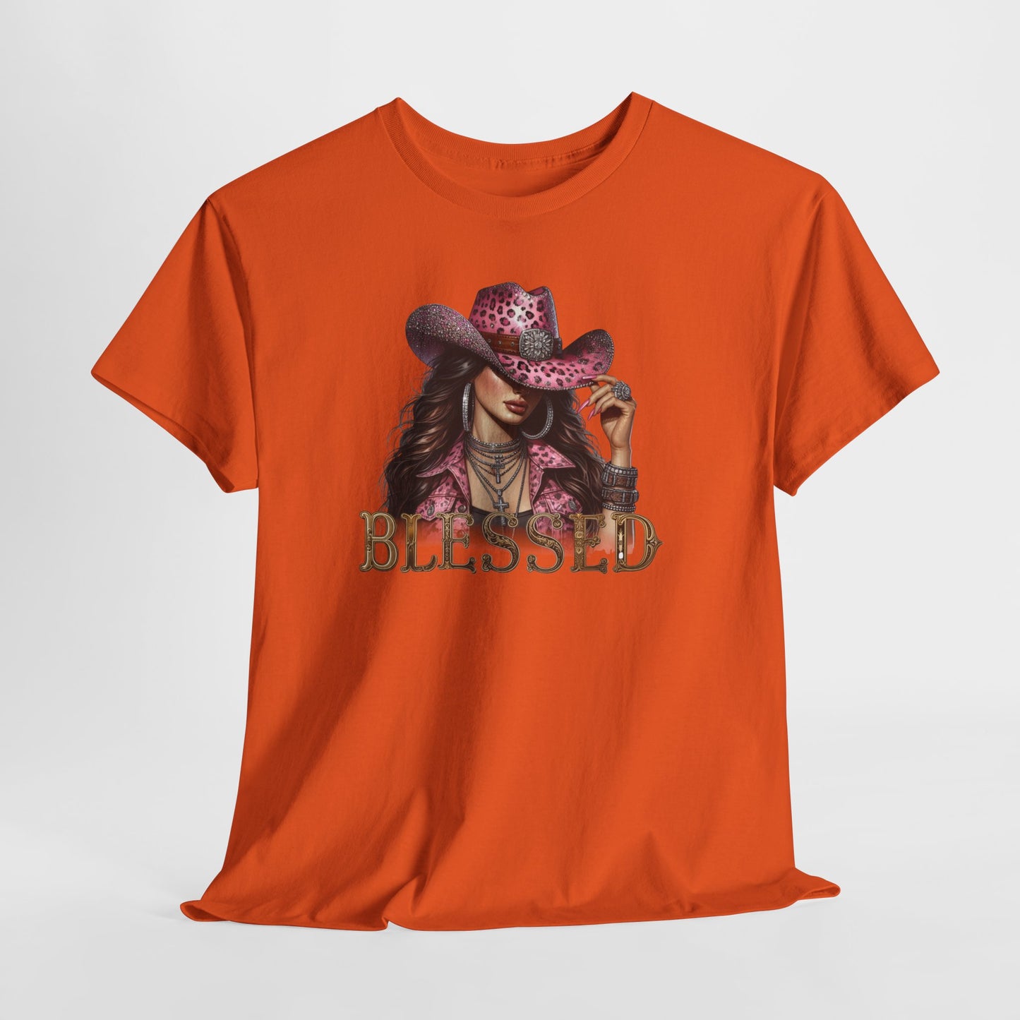 Blessed Cowgirl Shirt – Pink Leopard Western Glam Tee