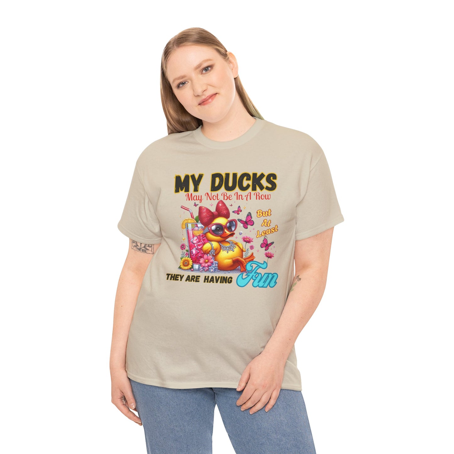 Funny Duck Shirt – “My Ducks May Not Be In A Row But At Least They’re Having Fun” – Cute Summer Graphic Tee – Gildan 5000 Unisex T-Shirt