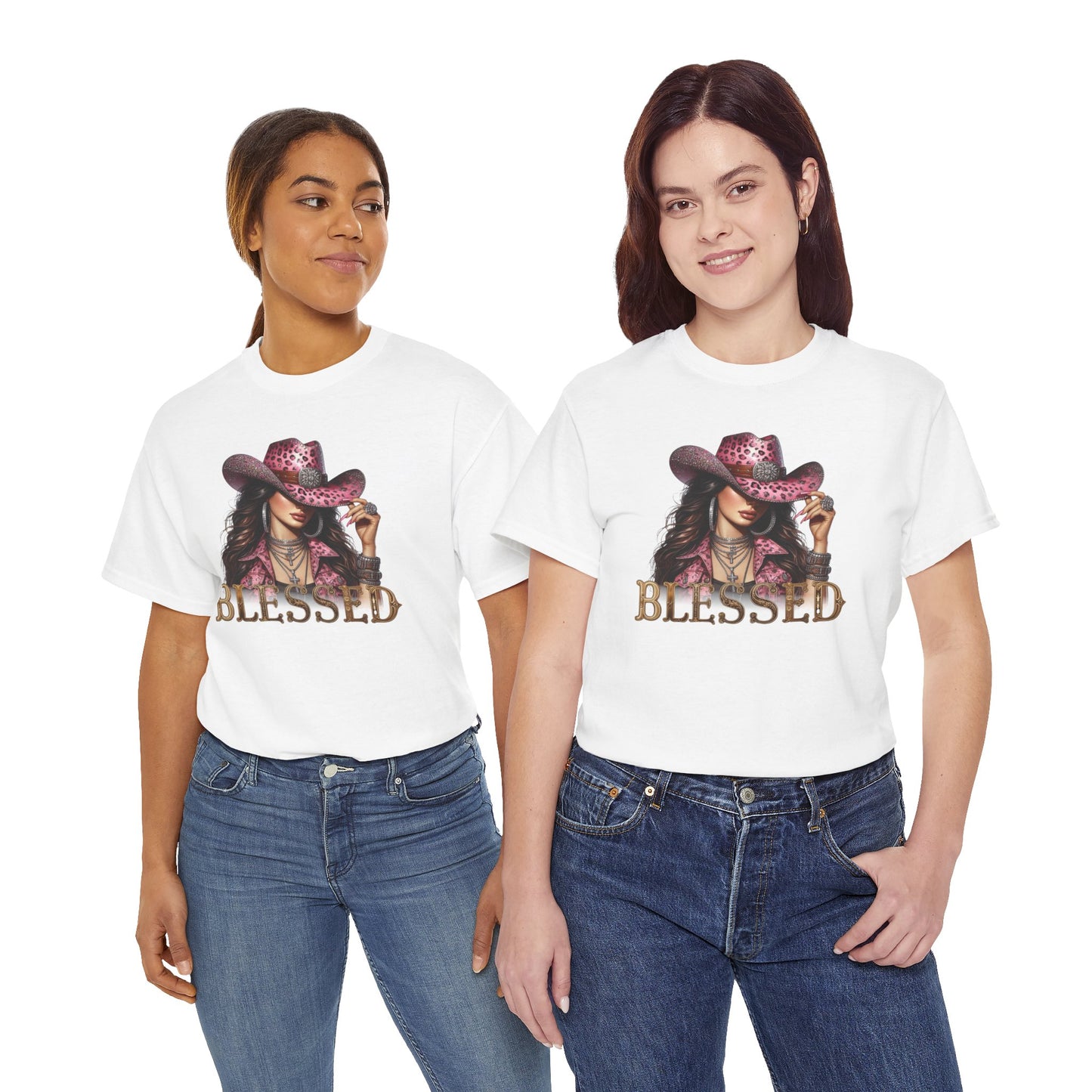 Blessed Cowgirl Shirt – Pink Leopard Western Glam Tee