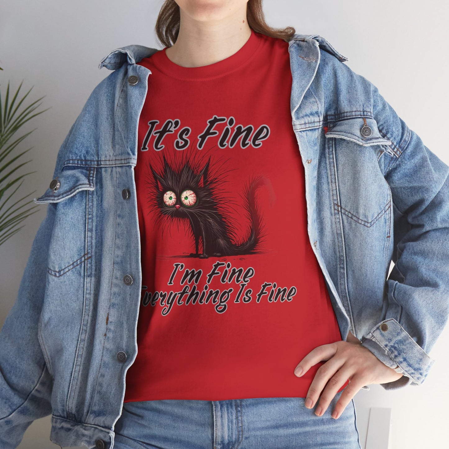 “It’s Fine, I’m Fine, Everything Is Fine” Funny Stressed Cat Shirt
