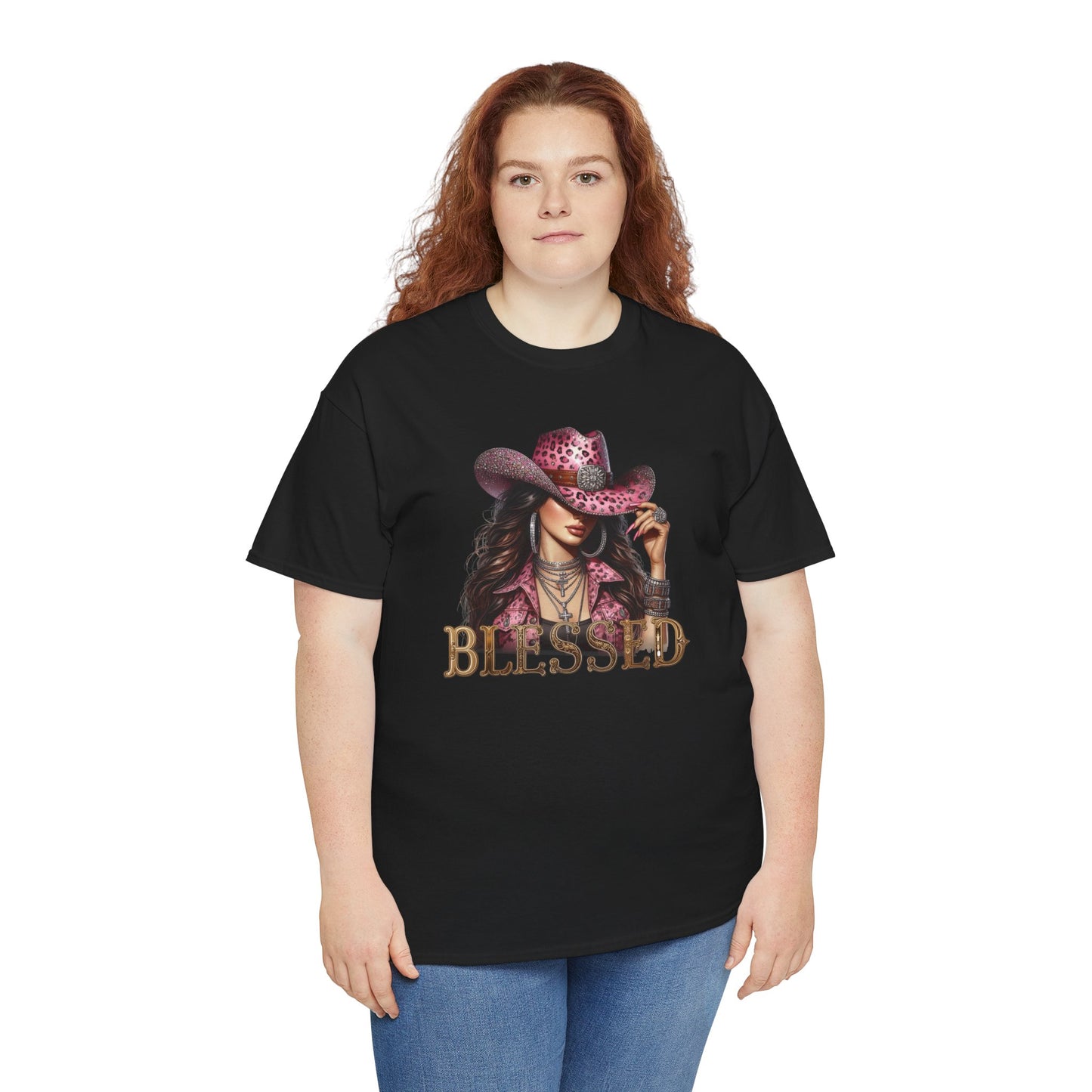 Blessed Cowgirl Shirt – Pink Leopard Western Glam Tee