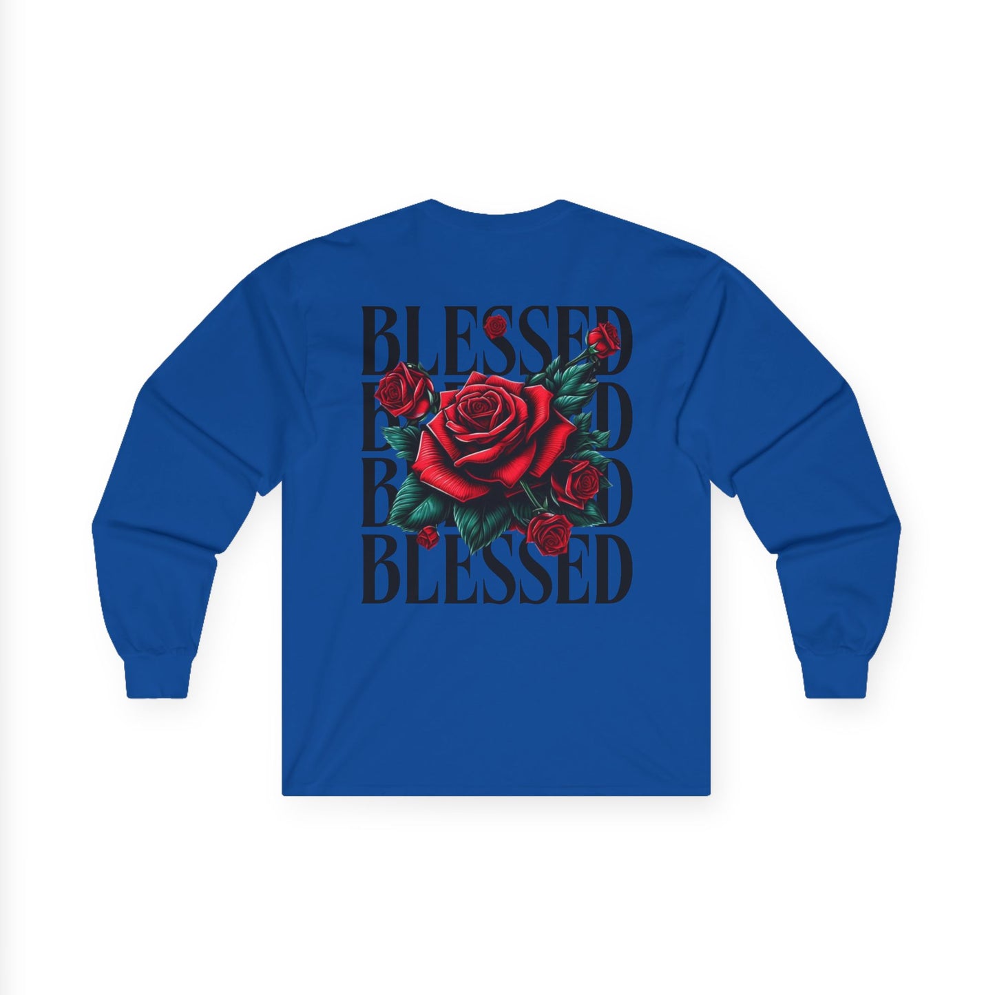 Blessed Roses Long Sleeve Tee – Bold Faith & Style Graphic