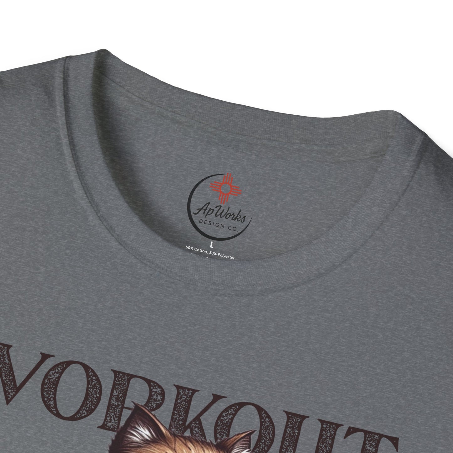Workout Cat T-Shirt – “Because Murder Is Wrong” Funny Gym Tee