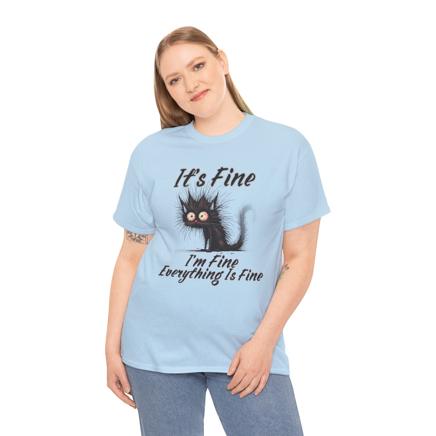 “It’s Fine, I’m Fine, Everything Is Fine” Funny Stressed Cat Shirt