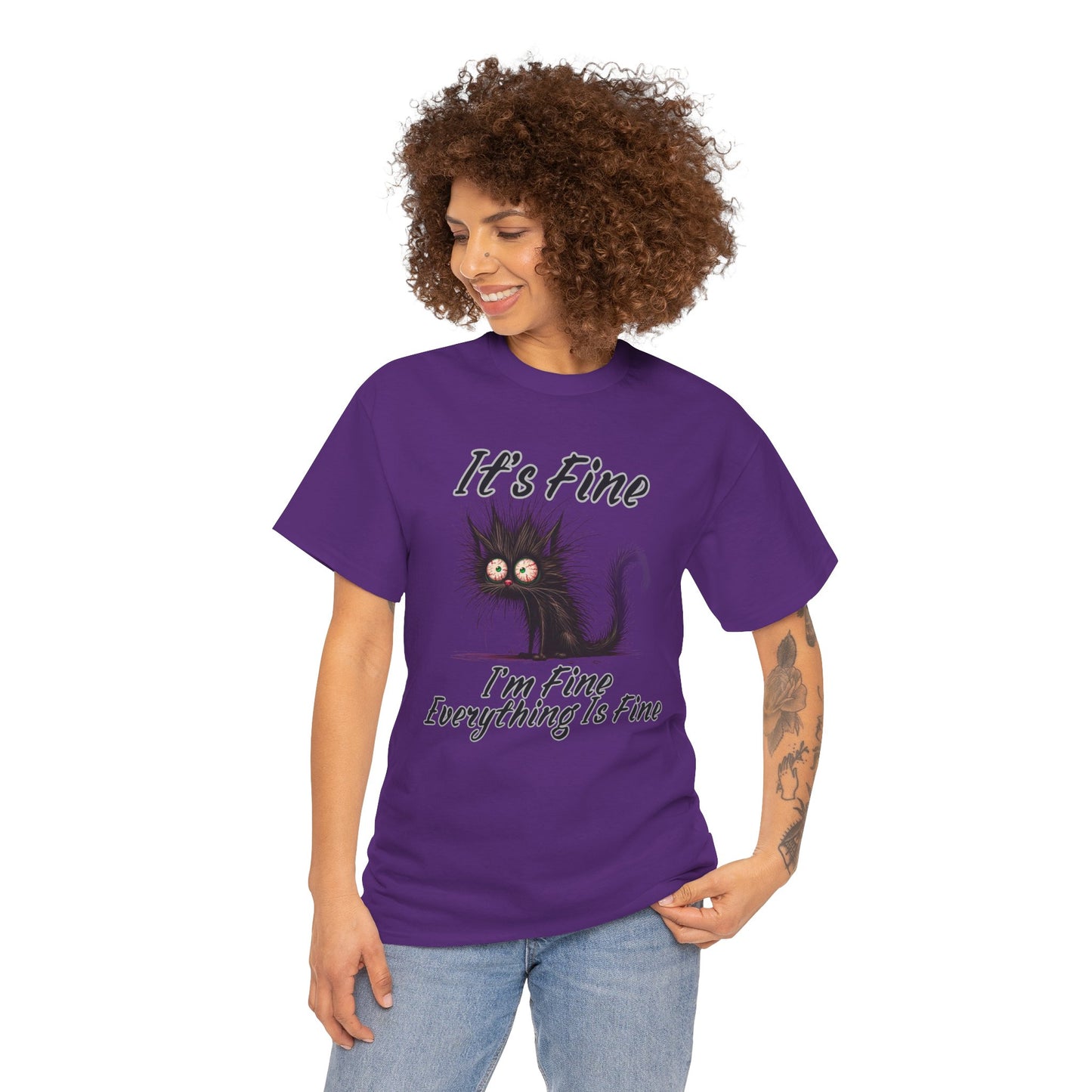 “It’s Fine, I’m Fine, Everything Is Fine” Funny Stressed Cat Shirt