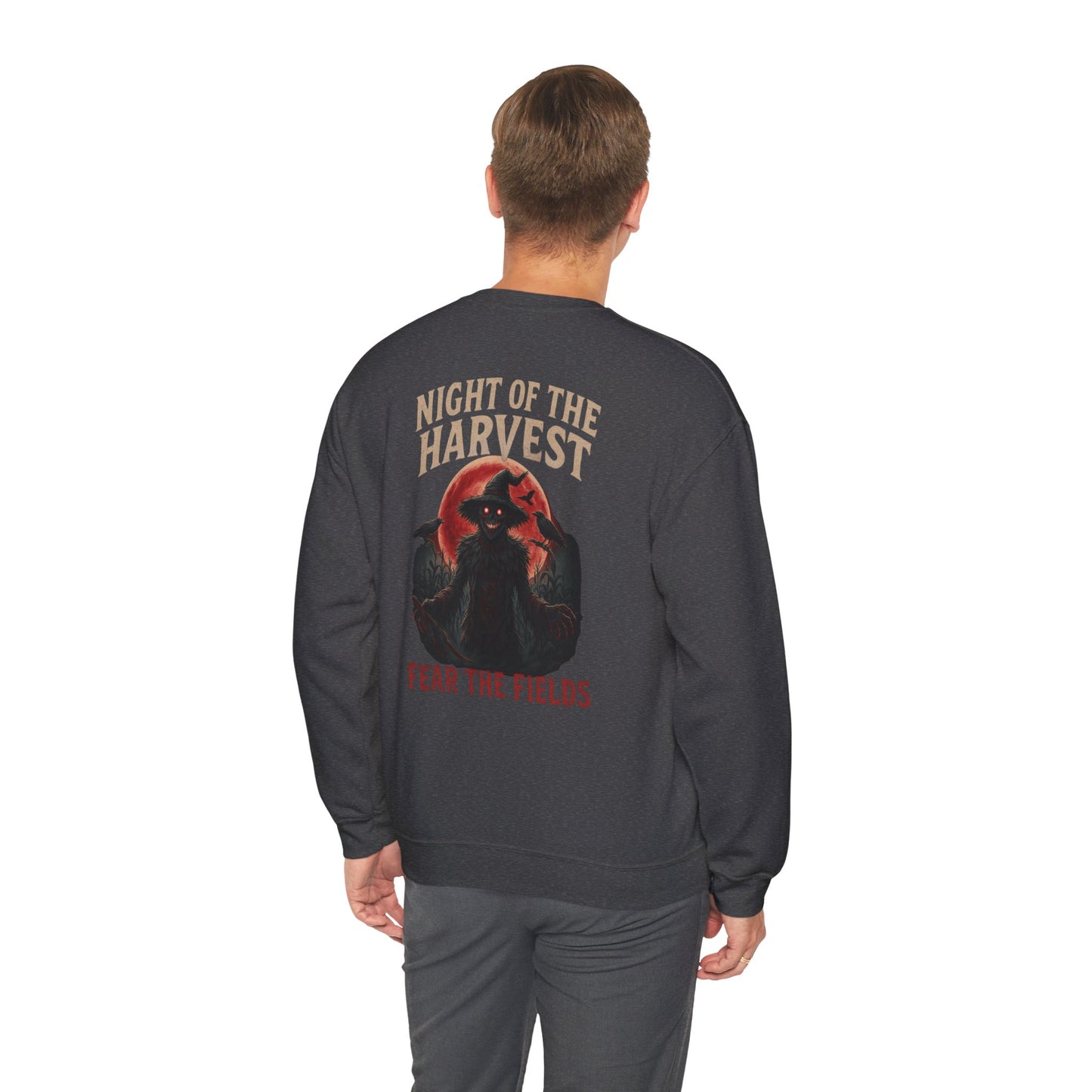 Night of the Harvest – Scary Scarecrow Halloween Sweatshirt