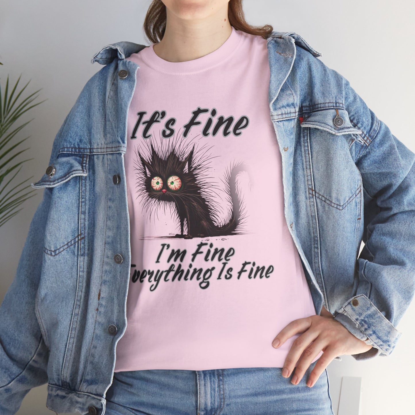“It’s Fine, I’m Fine, Everything Is Fine” Funny Stressed Cat Shirt