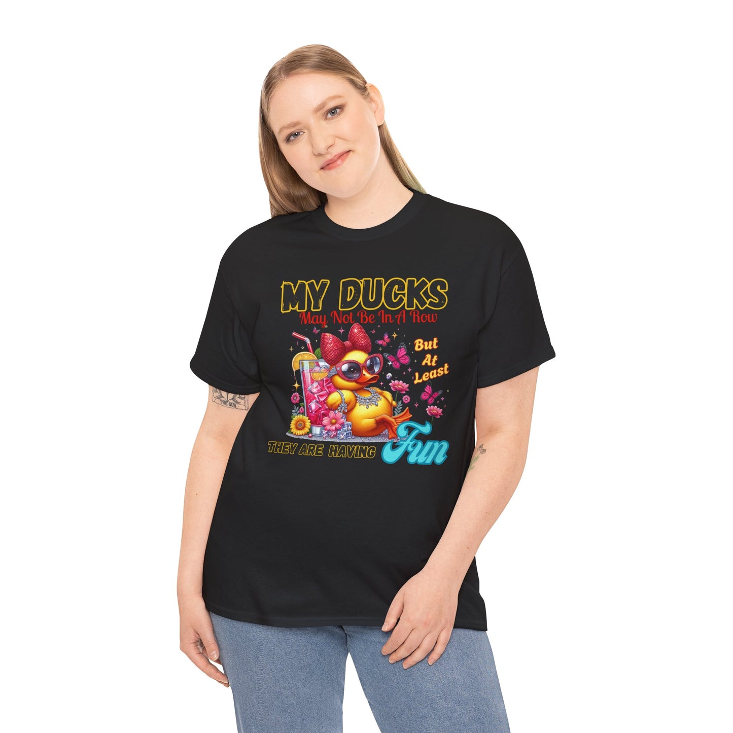 Funny Duck Shirt – “My Ducks May Not Be In A Row But At Least They’re Having Fun” – Cute Summer Graphic Tee – Gildan 5000 Unisex T-Shirt