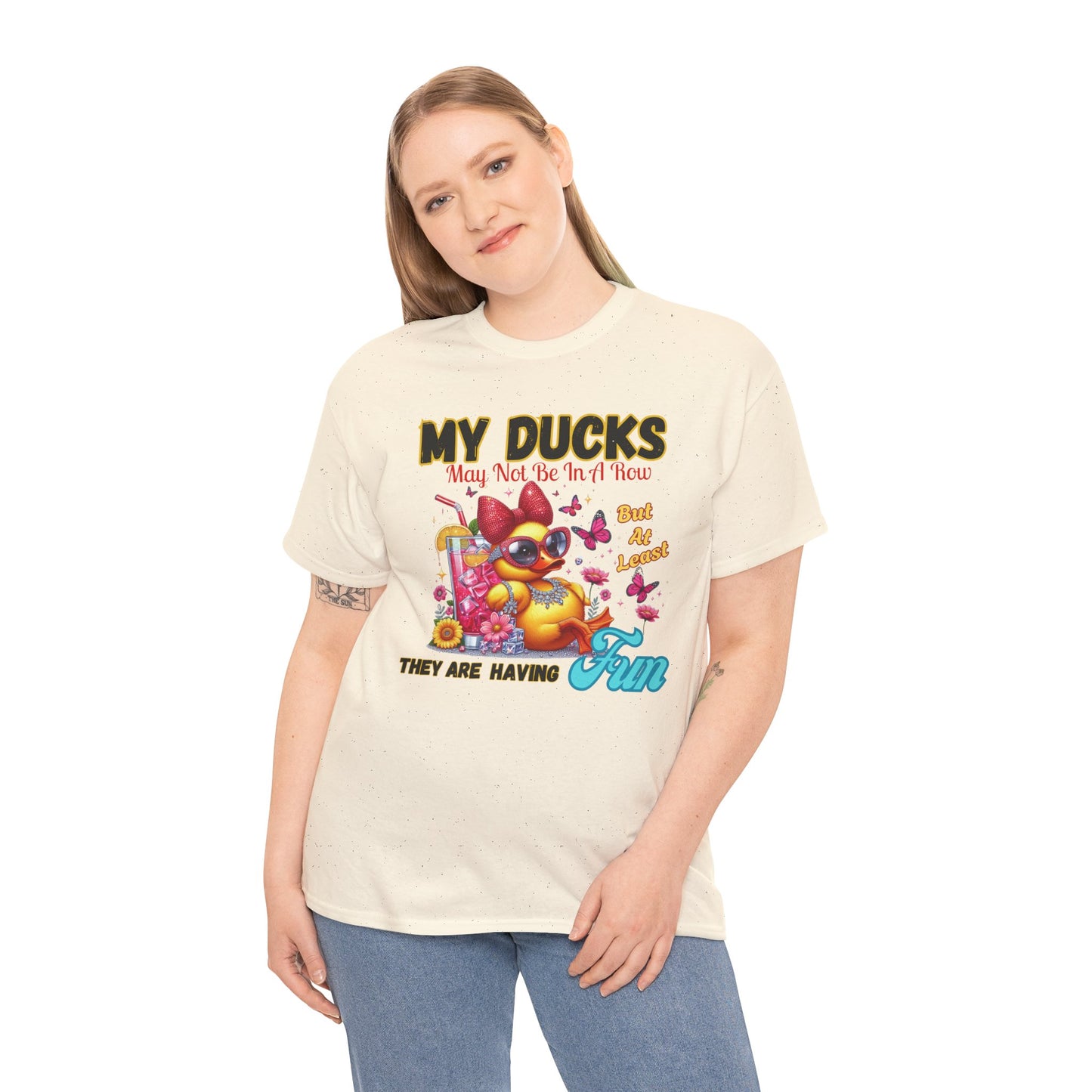 Funny Duck Shirt – “My Ducks May Not Be In A Row But At Least They’re Having Fun” – Cute Summer Graphic Tee – Gildan 5000 Unisex T-Shirt