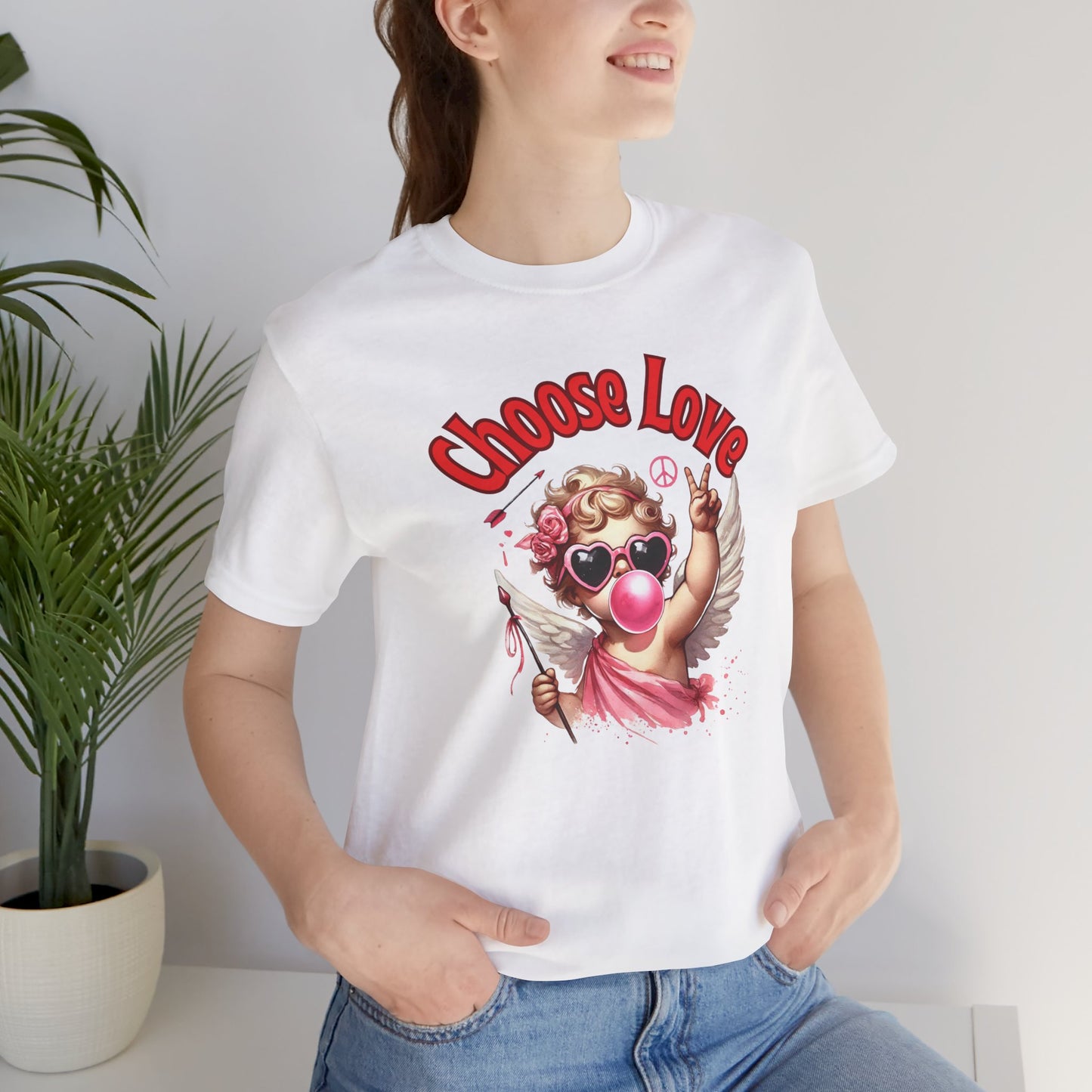 Choose Love Cupid T-Shirt – Peace & Love Valentine Graphic Tee